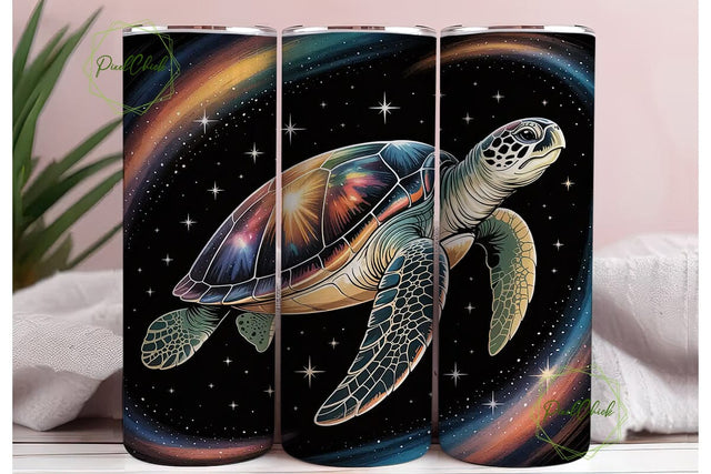 Cosmic Sea Turtle 20oz Tumbler Wrap Sublimation PixelChick 