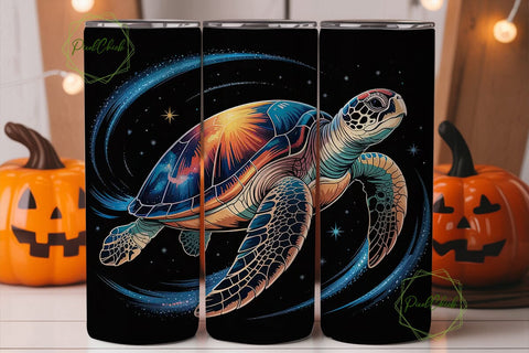 Cosmic Sea Turtle 20oz Tumbler Wrap Sublimation PixelChick 