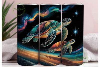 Cosmic Sea Turtle 20oz Tumbler Wrap Sublimation PixelChick 