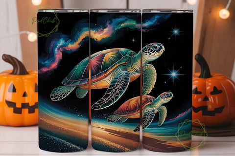 Cosmic Sea Turtle 20oz Tumbler Wrap Sublimation PixelChick 