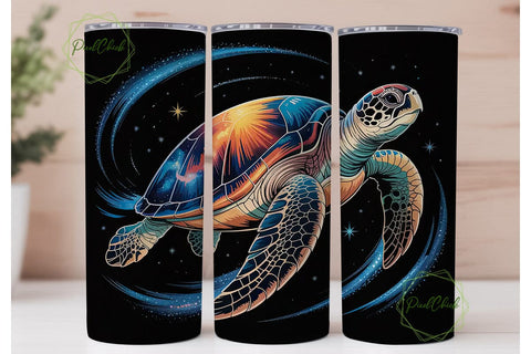 Cosmic Sea Turtle 20oz Tumbler Wrap Sublimation PixelChick 