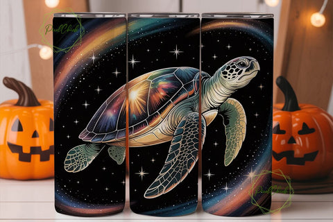 Cosmic Sea Turtle 20oz Tumbler Wrap Sublimation PixelChick 