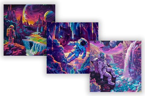 Cosmic Seamless Pattern | Astronaut Seamless Digital Paper, Watercolor Astronaut Space Digital Paper Pack Seamless Pattern Galaxy Stars Printable Scrapbook Planets, Moon, Stars Sublimation FloridPrintables 