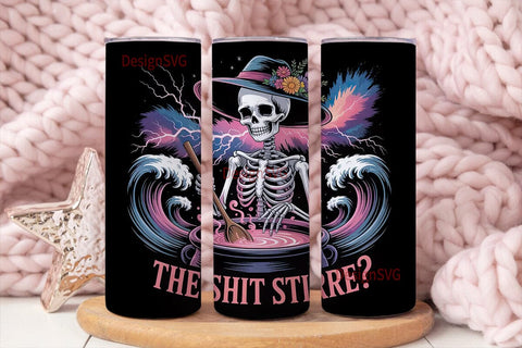Cosmic Skeleton Witch 20oz Tumbler Wrap Sublimation DesignSVG 