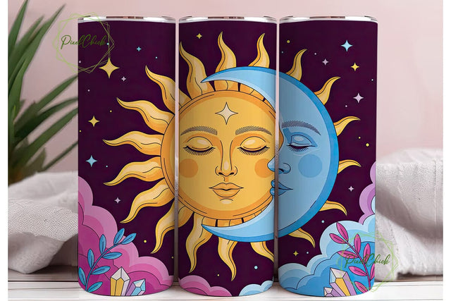 Cosmic Sun Moon Goddess 20oz Tumbler Sublimation PixelChick 