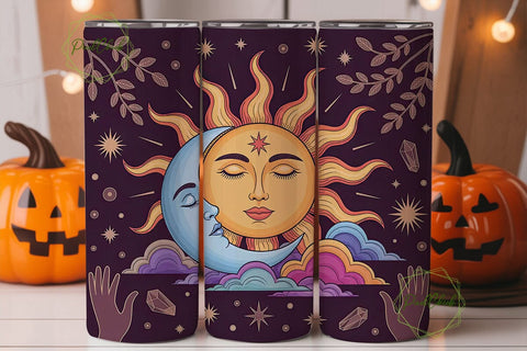 Cosmic Sun Moon Goddess 20oz Tumbler Sublimation PixelChick 
