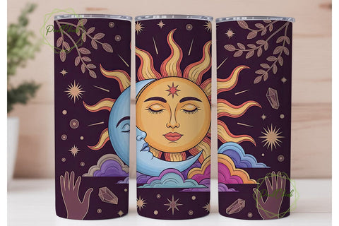 Cosmic Sun Moon Goddess 20oz Tumbler Sublimation PixelChick 