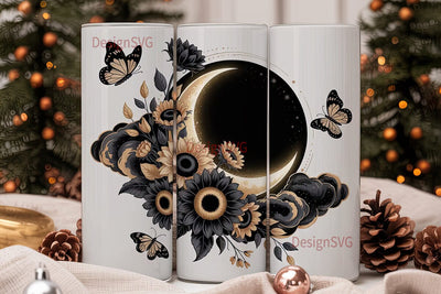 Cosmic Sunflower Butterfly 20oz Tumbler Sublimation DesignSVG 