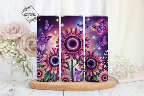 Cosmic Sunflower Galaxy Tumbler Wrap Sublimation sassyprint 