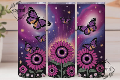 Cosmic Sunflower Galaxy Tumbler Wrap Sublimation sassyprint 
