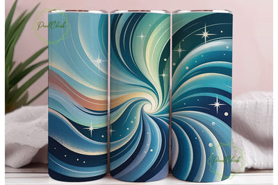 Cosmic Teal Swirl 20oz Tumbler Wrap Sublimation PixelChick 