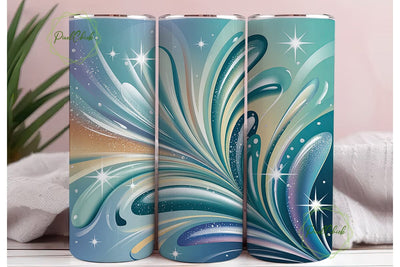 Cosmic Teal Swirl 20oz Tumbler Wrap Sublimation PixelChick 