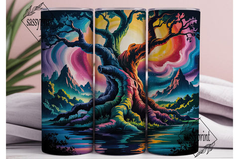 Cosmic Tree Tumbler Wrap PNG Sublimation sassyprint 