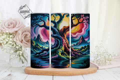 Cosmic Tree Tumbler Wrap PNG Sublimation sassyprint 