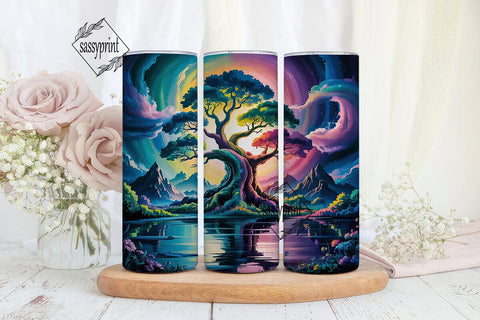 Cosmic Tree Tumbler Wrap PNG Sublimation sassyprint 