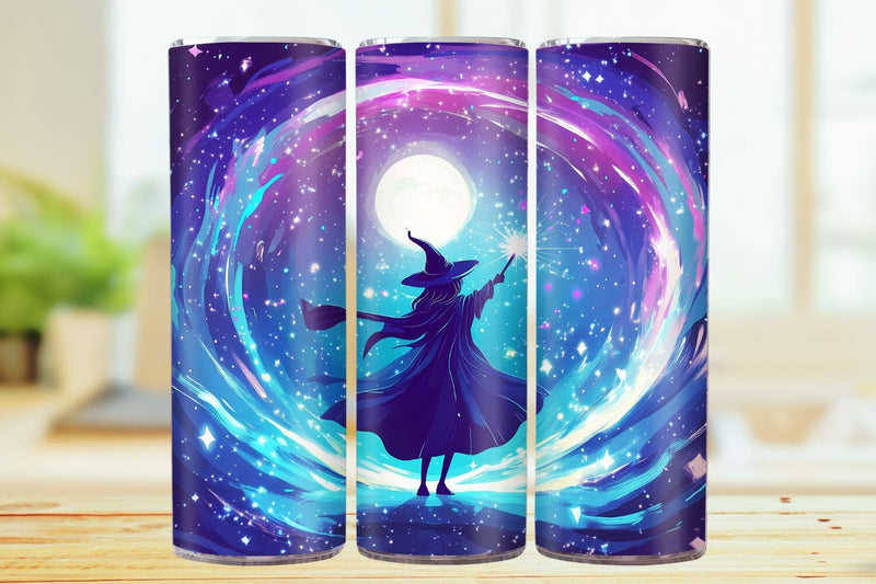 Cosmic Witch 20oz Skinny Tumbler Wrap Sublimation Design. Sublimation CosmosFineArt 