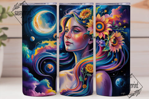 Cosmic Woman Tumbler Wrap Sublimation sassyprint 