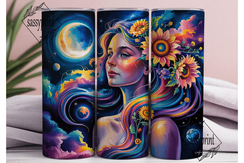 Cosmic Woman Tumbler Wrap Sublimation sassyprint 