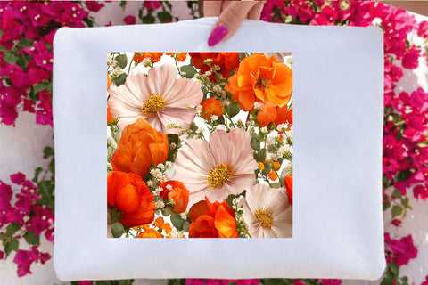 Cosmos and Poppy Flower Patterns Digital Pattern SVGArt 