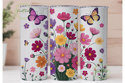 Cosmos & Butterfly 20oz Tumbler Wrap Sublimation PixelChick 
