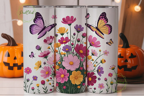 Cosmos & Butterfly 20oz Tumbler Wrap Sublimation PixelChick 