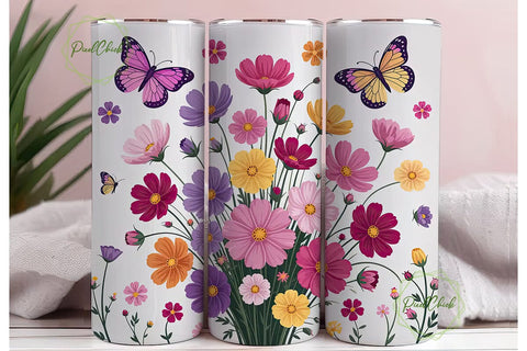 Cosmos & Butterfly 20oz Tumbler Wrap Sublimation PixelChick 