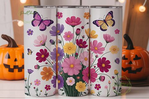 Cosmos & Butterfly 20oz Tumbler Wrap Sublimation PixelChick 