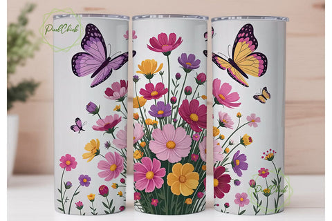 Cosmos & Butterfly 20oz Tumbler Wrap Sublimation PixelChick 