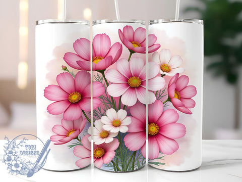Cosmos Flower Nature 20oz Tumbler, Flower Wrap, Floral Tumbler Design, Flower Lover Gift, Sublimation Tumbler Wrap, Botanical Tumbler, Nature Lover Gift Sublimation ToriDesigns 