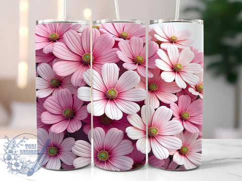 Cosmos Flower Nature 20oz Tumbler, Flower Wrap, Floral Tumbler Design, Flower Lover Gift, Sublimation Tumbler Wrap, Botanical Tumbler, Nature Lover Gift Sublimation ToriDesigns 