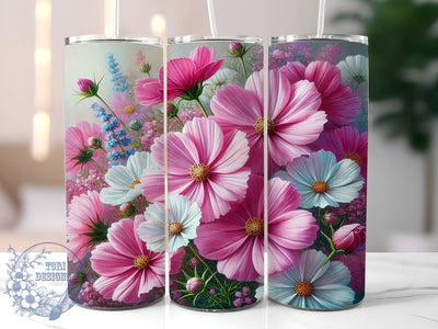Cosmos Flower Nature 20oz Tumbler, Flower Wrap, Floral Tumbler Design, Flower Lover Gift, Sublimation Tumbler Wrap, Botanical Tumbler, Nature Lover Gift Sublimation ToriDesigns 