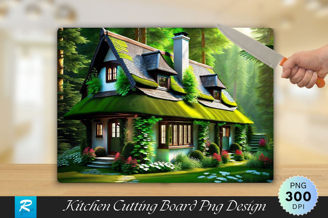 Cottage in the Forest Cutting Board Sublimation Regulrcrative 