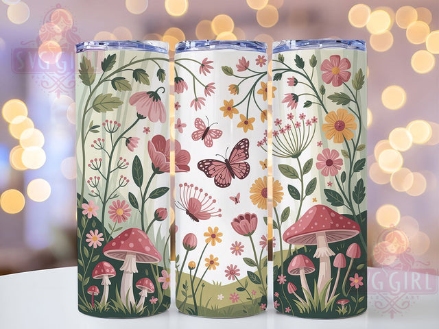 Cottagecore Botanical Mushroom Tumbler, Mushroom Tumbler, Stylish 20oz Wrap, Sublimation Design, Trendy Gift Idea, Rustic Cottagecore Wrap, Botanical Mushroom Tumbler Sublimation SvggirlplusArt 