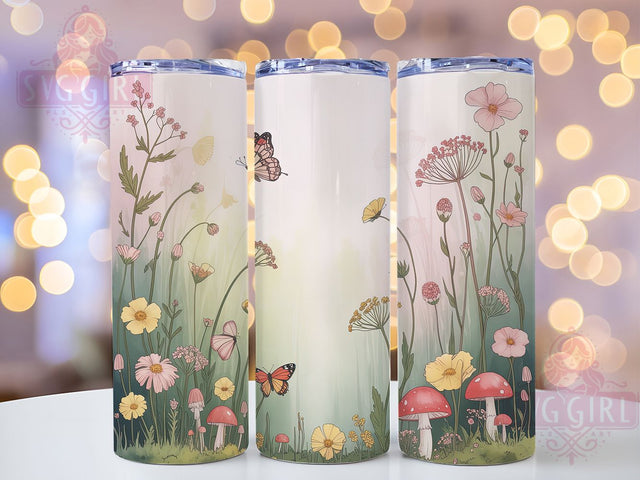 Cottagecore Botanical Mushroom Tumbler, Mushroom Tumbler, Stylish 20oz Wrap, Sublimation Design, Trendy Gift Idea, Rustic Cottagecore Wrap, Botanical Mushroom Tumbler Sublimation SvggirlplusArt 