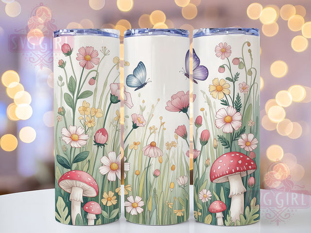 Cottagecore Botanical Mushroom Tumbler, Mushroom Tumbler, Stylish 20oz Wrap, Sublimation Design, Trendy Gift Idea, Rustic Cottagecore Wrap, Botanical Mushroom Tumbler Sublimation SvggirlplusArt 