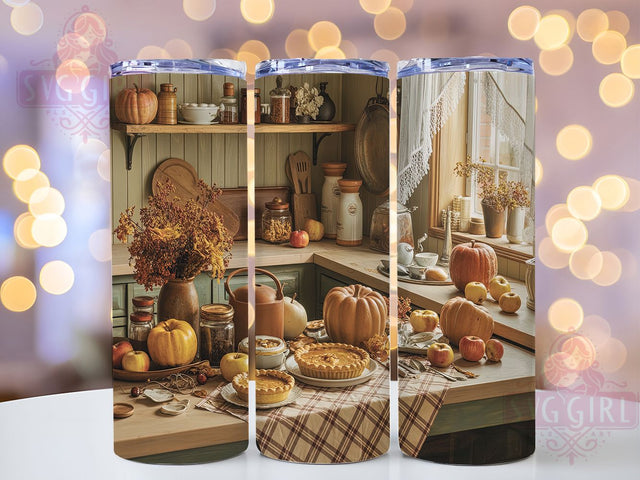 Cottagecore Cozy Kitchen Fall Tumbler Wrap, Thanksgiving Kitchen Mug, 20oz Sublimation, Autumn Cottagecore Cup, Cozy Kitchen Tumbler, Fall Harvest Wrap, Rustic Thanksgiving Design Sublimation SvggirlplusArt 