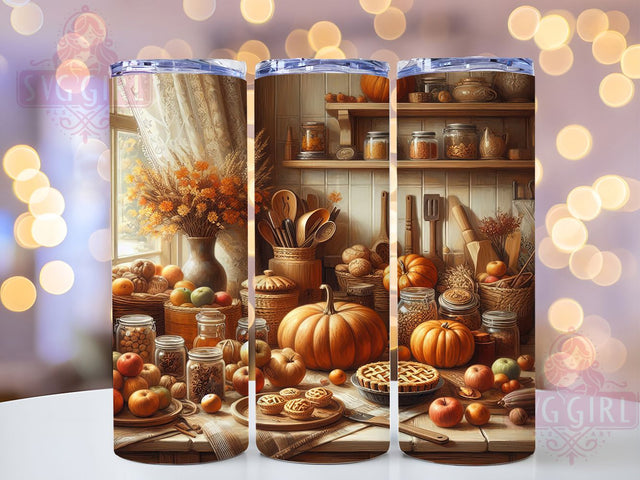 Cottagecore Cozy Kitchen Fall Tumbler Wrap, Thanksgiving Kitchen Mug, 20oz Sublimation, Autumn Cottagecore Cup, Cozy Kitchen Tumbler, Fall Harvest Wrap, Rustic Thanksgiving Design Sublimation SvggirlplusArt 
