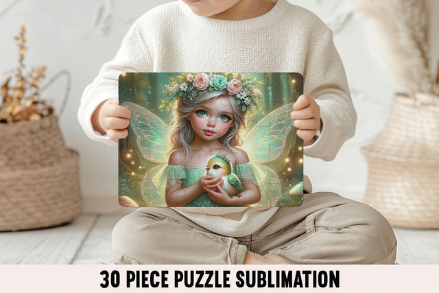 Cottagecore Fairy Puzzle Sublimation PNG Sublimation BijouBay 