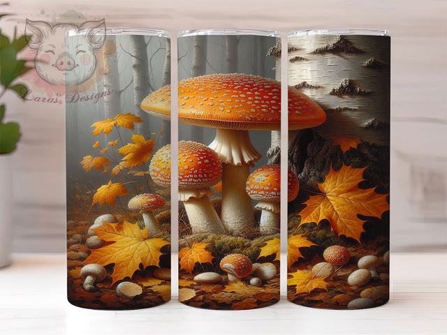 Cottagecore Fall Mushroom Tumbler Wrap, Fall Mushroom PNG, Autumn Wildflower Cup, Rustic Sublimation Design, 20OZ Tumbler Wrap, Cozy Nature Tumbler, Boho Fall Wrap Sublimation Lara' s Designs 