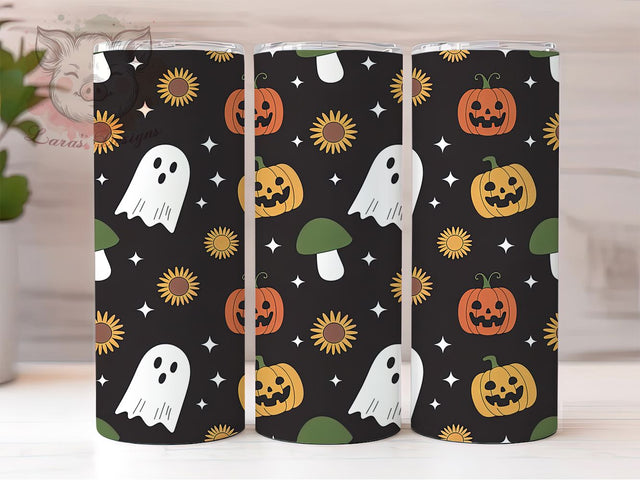 Cottagecore Ghost Pumpkin Halloween Tumbler, Ghost Pumpkin Cup Wrap, 20Oz Sublimation Design, Spooky Floral Coffee Mug, Rustic Autumn Drinkware, Cute Witchy Gift, Pastel Goth Tumbler Sublimation Lara' s Designs 