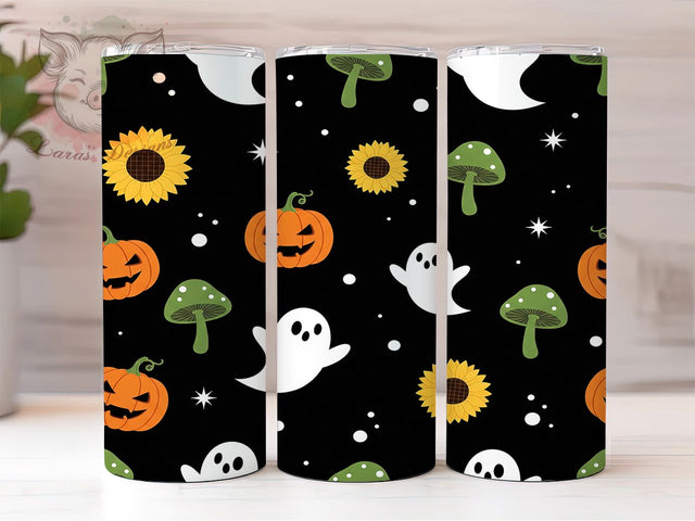 Cottagecore Ghost Pumpkin Halloween Tumbler, Ghost Pumpkin Cup Wrap, 20Oz Sublimation Design, Spooky Floral Coffee Mug, Rustic Autumn Drinkware, Cute Witchy Gift, Pastel Goth Tumbler Sublimation Lara' s Designs 