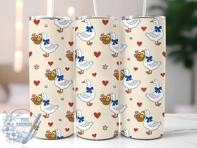 Cottagecore Goose Charm 20oz Tumbler, Goose Motif, Cottagecore Theme, Charm Accent, Rustic Art Design, Whimsical Flair, Sublimation Wrap, 20oz Tumbler Sublimation ToriDesigns 