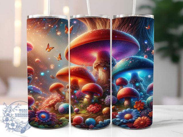 Cottagecore Mushroom Boho Tumbler, Fungi Aesthetic Cup, 20oz Sublimation Wrap, Cottagecore Mushroom Design, Boho Forest Tumbler, Whimsical Nature Cup, Psychedelic Fungi Art Sublimation ToriDesigns 