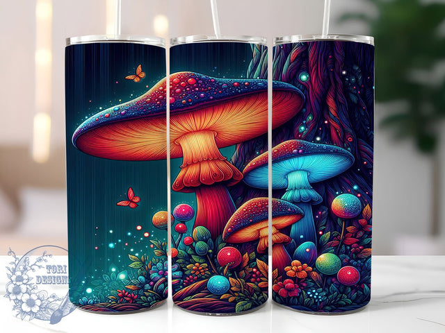 Cottagecore Mushroom Boho Tumbler, Fungi Aesthetic Cup, 20oz Sublimation Wrap, Cottagecore Mushroom Design, Boho Forest Tumbler, Whimsical Nature Cup, Psychedelic Fungi Art Sublimation ToriDesigns 