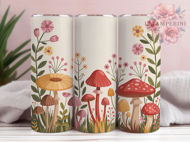Cottagecore Mushroom Forest Tumbler, Mushroom Pattern Tumbler, 20oz Tumbler Wrap, Sublimation Design, Nature Lover Gift, Whimsical Mushroom Wrap, Forest Cottage Tumbler Sublimation Li Zamperini 