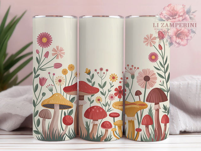 Cottagecore Mushroom Forest Tumbler, Mushroom Pattern Tumbler, 20oz Tumbler Wrap, Sublimation Design, Nature Lover Gift, Whimsical Mushroom Wrap, Forest Cottage Tumbler Sublimation Li Zamperini 