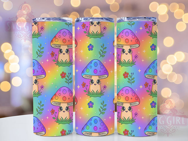 Cottagecore Mushroom Watercolor Tumbler, Watercolor Tumbler Design, Seamless Tumbler Sublimation, Boho Forest Tumbler, Nature Aesthetic Tumbler, Cottagecore Tumbler Wrap, Botanical Tumbler Design Sublimation SvggirlplusArt 