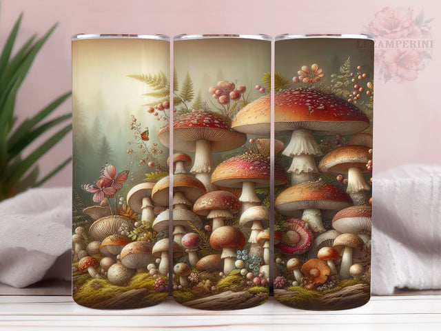 Cottagecore Nature Mushroom 20oz Tumbler Wrap PNG, Nature Mushroom Tumbler Png, Straight & Tapered Tumbler Wrap, Instant Digital Download Sublimation Li Zamperini 
