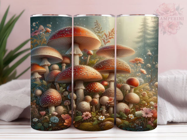 Cottagecore Nature Mushroom 20oz Tumbler Wrap PNG, Nature Mushroom Tumbler Png, Straight & Tapered Tumbler Wrap, Instant Digital Download Sublimation Li Zamperini 