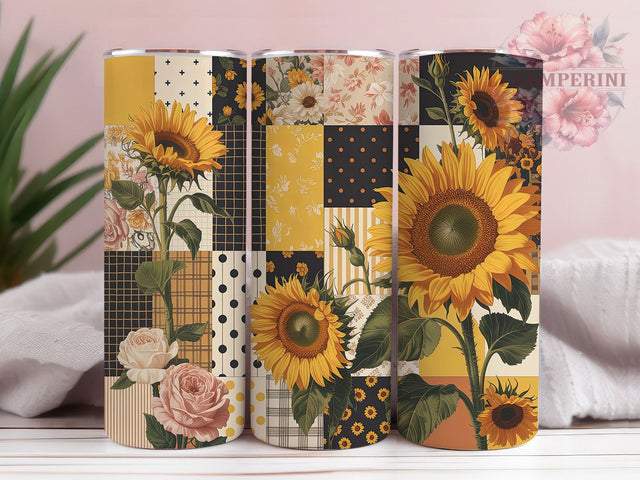 Cottagecore Sunflower 20oz Tumbler, Cottagecore Tumbler Wrap, Aesthetic Sublimation, Rustic Wrap Design, Cute PNG, 20oz Tumbler Wrap Sublimation Li Zamperini 